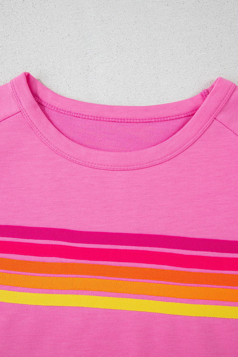Beau Blue Striped Patch Front Casual Tee