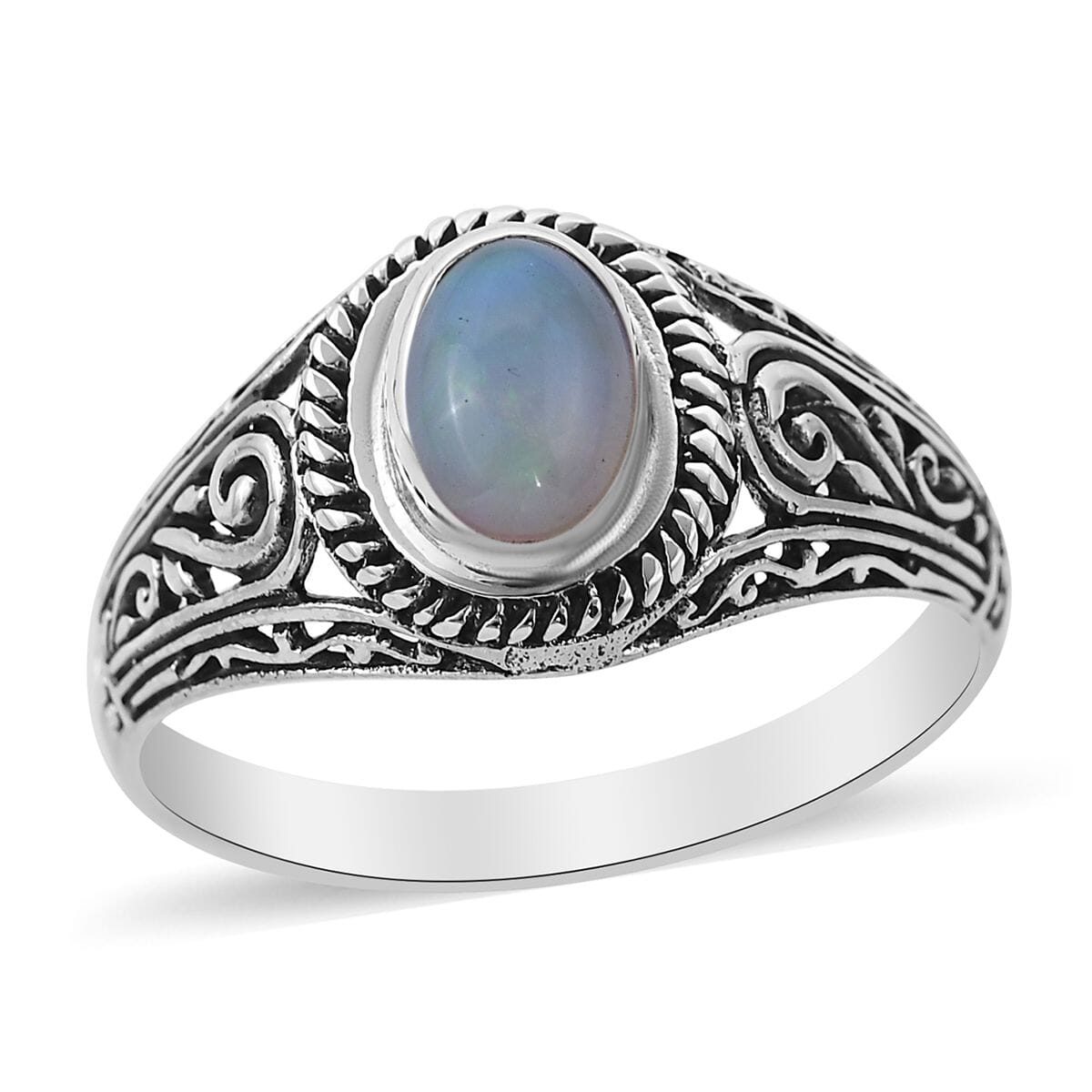 Bali Legacy Ethiopian Welo Opal Ring in Sterling Silver 0.50 ctw