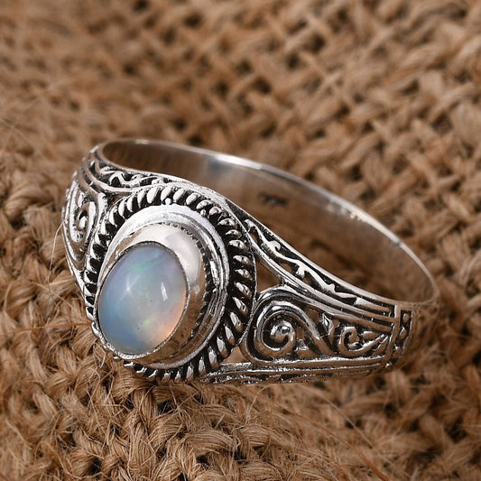 Bali Legacy Ethiopian Welo Opal Ring in Sterling Silver 0.50 ctw