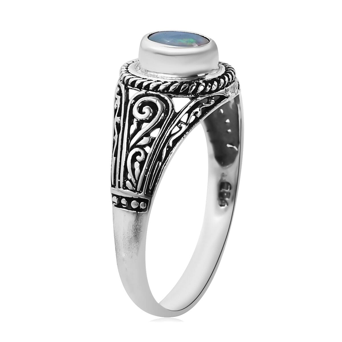 Bali Legacy Ethiopian Welo Opal Ring in Sterling Silver 0.50 ctw