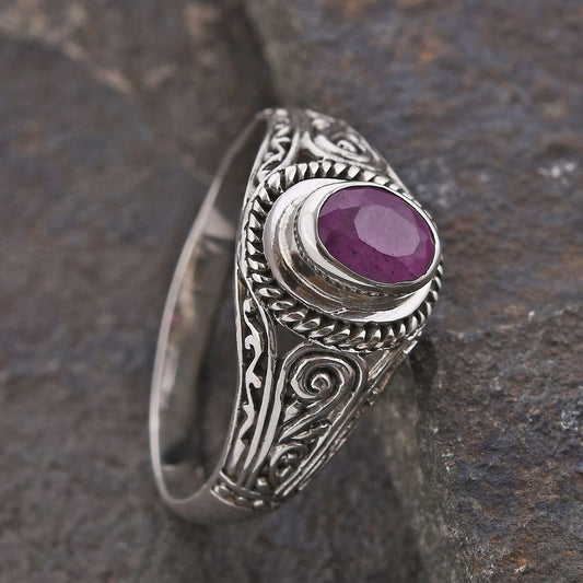 Bali Legacy Ilakaka Hot Pink Sapphire (FF) Ring in Sterling Silver 1.15 ctw
