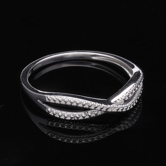 Diamond Accent Infinity Ring in Platinum Over Sterling Silver