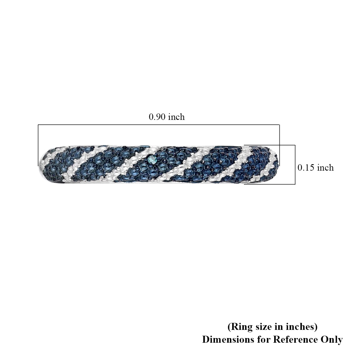 Blue Diamond Accent Ring in Platinum Over Sterling Silver