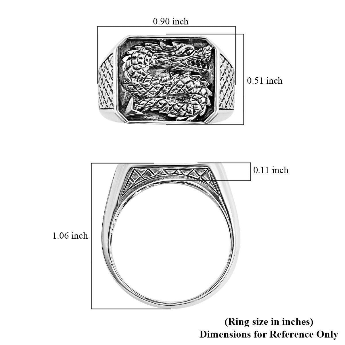 Bali Legacy Sterling Silver Dragon Ring 8.65 Grams