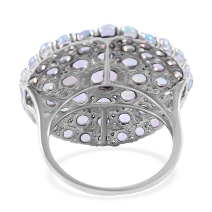 Premium Ethiopian Welo Opal Cocktail Ring in Platinum Over Sterling Silver 6.30 ctw