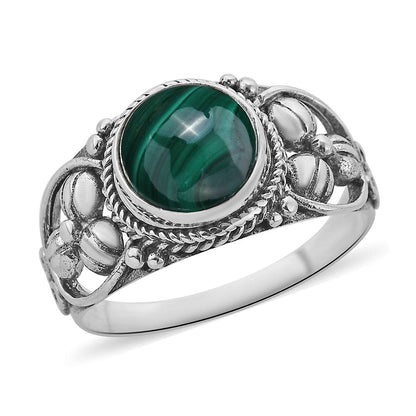 Bali Legacy African Malachite Ring in Sterling Silver 3.40 ctw