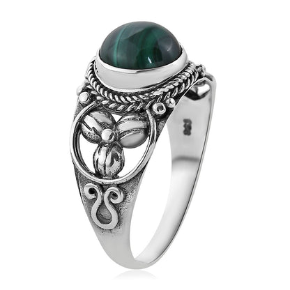 Bali Legacy African Malachite Ring in Sterling Silver 3.40 ctw
