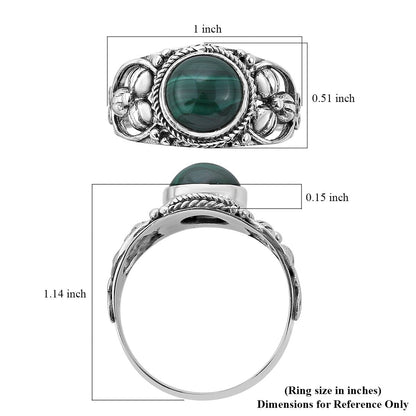 Bali Legacy African Malachite Ring in Sterling Silver 3.40 ctw