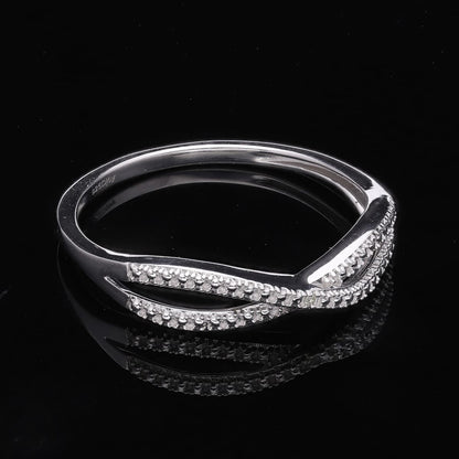 Diamond Accent Infinity Ring in Platinum Over Sterling Silver