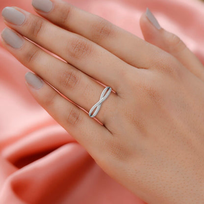 Diamond Accent Infinity Ring in Platinum Over Sterling Silver
