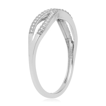 Diamond Accent Infinity Ring in Platinum Over Sterling Silver