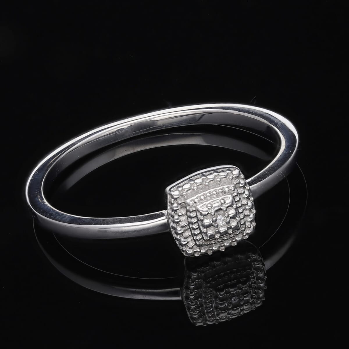 Diamond Accent Ring in Platinum Over Sterling Silver