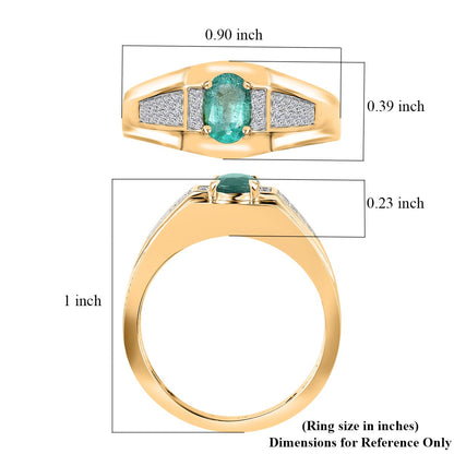 TLV Emerald, Moissanite Ring in Vermeil YG Over Sterling Silver 1.00 ctw