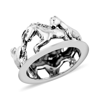Bali Legacy Sterling Silver Horse Ring 6.07 Grams