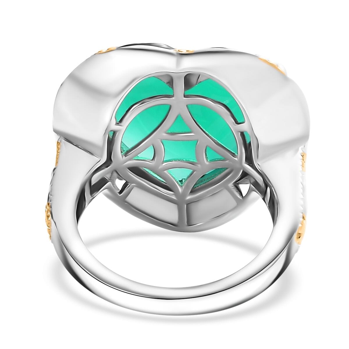 Karis Green Onyx Solitaire Ring in Platinum Bond 5.65 ctw