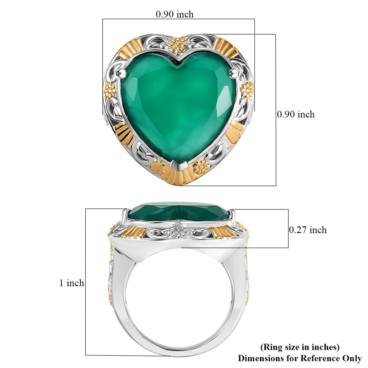 Karis Green Onyx Solitaire Ring in Platinum Bond 5.65 ctw
