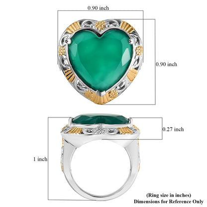 Karis Green Onyx Solitaire Ring in Platinum Bond 5.65 ctw